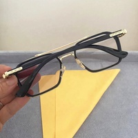 Lunettes Photochromiques Anti-Lumière Bleue Unisexe Femme Homme 2026, Monture Double Barre Noire et Or, Forme Carrée Irrégulière