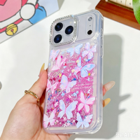 Coque de téléphone de luxe étanche et antichoc pour iPhone 17 Pro Max, motif papillon scintillant, en PC et TPU