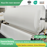 100% Baumwolle Spunlace Vliesstoff Rolle Gesichtstuch und Wattepads Rohmaterial Weißes Baumwoll-Spunlace-Tuch Großhandel