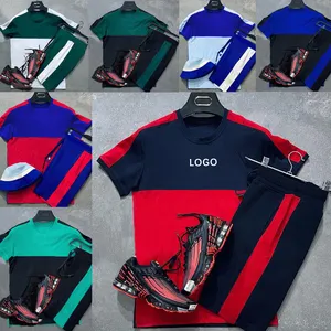 Premium Summer Jogger Custom Logo Polyester Mens Shorts And T Shirt Sets Unisex 2 Piece Set Shorts Set For Men