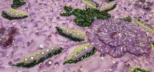 Stunning Heavy Embellished <b>Fabric</b> with Beaded Flowers and Sequin Accents on Soft <b>Net</b> Rich Decorative <b>Fabric</b> for Dresses - Product Image 3