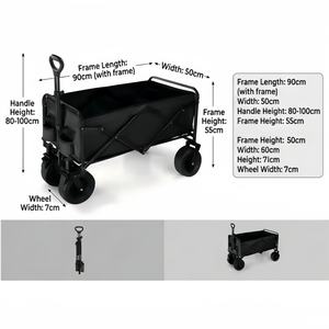 MAVELAND Chariot de camping pliable noir grande capacité 200L tout-terrain avec freins en acier pour extérieur - Product Image 3