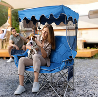 Canapé-lit pliable à deux places avec auvent, chaise longue de plage multifonctionnelle portable pour activités de plein air
