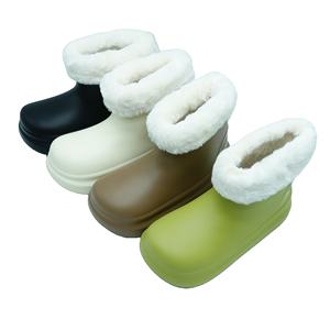 Bottes d'hiver imperméables légères pour femmes, antidérapantes, en EVA, avec doublure chaude en peluche, semelle épaisse, bout fermé, pour la marche en extérieur - Product Image 1