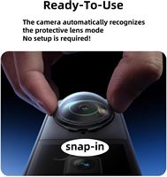 Protection d'objectif PC à clipser haute transparence compatible Insta360 X5, double protection d'objectif, accessoires pour caméra d'action, 2 pièces