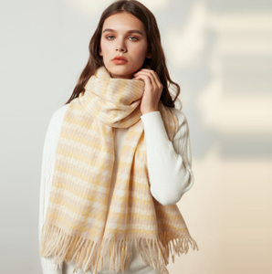 De Lujo nuevo invierno de Cachemira mezcla bufanda de rayas de pata de <span class=keywords><strong>gallo</strong></span> diseño mantón caliente para las mujeres elegante venta al por mayor - Product Image 4