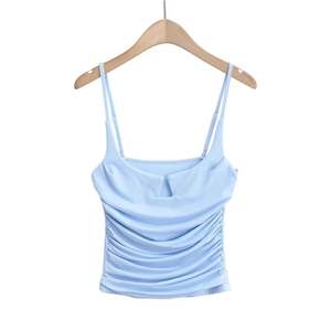 Haut bustier en dentelle florale pour femme, avec taille froncée, sans couture, à bretelles, style débardeur court, coupe ample, idéal pour les soirées. - Product Image 2