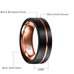 Trendy High Quality Custom Waterproof Jewelry Twist Low Moq <b>Men's</b> Wholesale Black and Gold <b>Tungsten</b> Carbide <b>Rings</b> for <b>Men</b> - Product Image 4