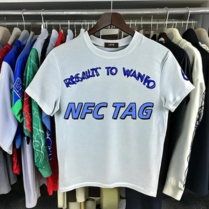 Productos para Dropshipping 2026: Camiseta NFC para Hombre con Escaneo |   Camiseta de algodón extragrande con etiqueta NFC impresa personalizada, estilo hip hop, recién llegada - Product Image 5