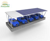 Stationnement solaire de voiture d'auvent de conception en acier de structure d'abri d'auto de poteau unique personnalisé