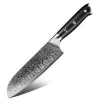 Amszl Wholesale Classic Artisan Collection Santoku Couteau de chef 67 couches en acier damas Couteau de cuisine japonais forgé