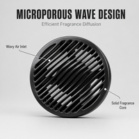 Diffuseur de parfum de voiture en alliage de zinc de luxe, épuré et durable, avec structure ondulée, type clip-on pour décoration automobile