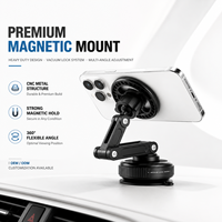 Support magnétique pour téléphone de voiture, ventouse pour tableau de bord, bras mécanique pliable, rotation à 360 degrés
