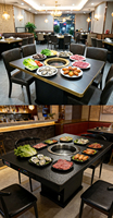 Barbecue au gaz modèle Yawei 360, table de barbecue commerciale, table de barbecue pour restaurant