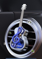 Diffuseur d'aromathérapie pour voiture en forme de guitare, purificateur d'air à fixation sur grille d'aération, parfum naturel, design symbole musical, en plastique
