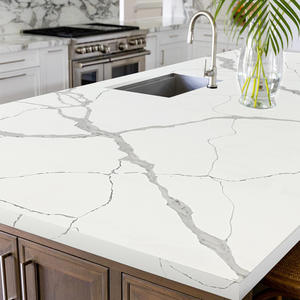 Dalle de quartz Calacatta blanc veiné gris de haute qualité pour la décoration moderne de la maison, pierre synthétique pour plan de travail de cuisine HIC QUARTZ HD022 - Product Image 3