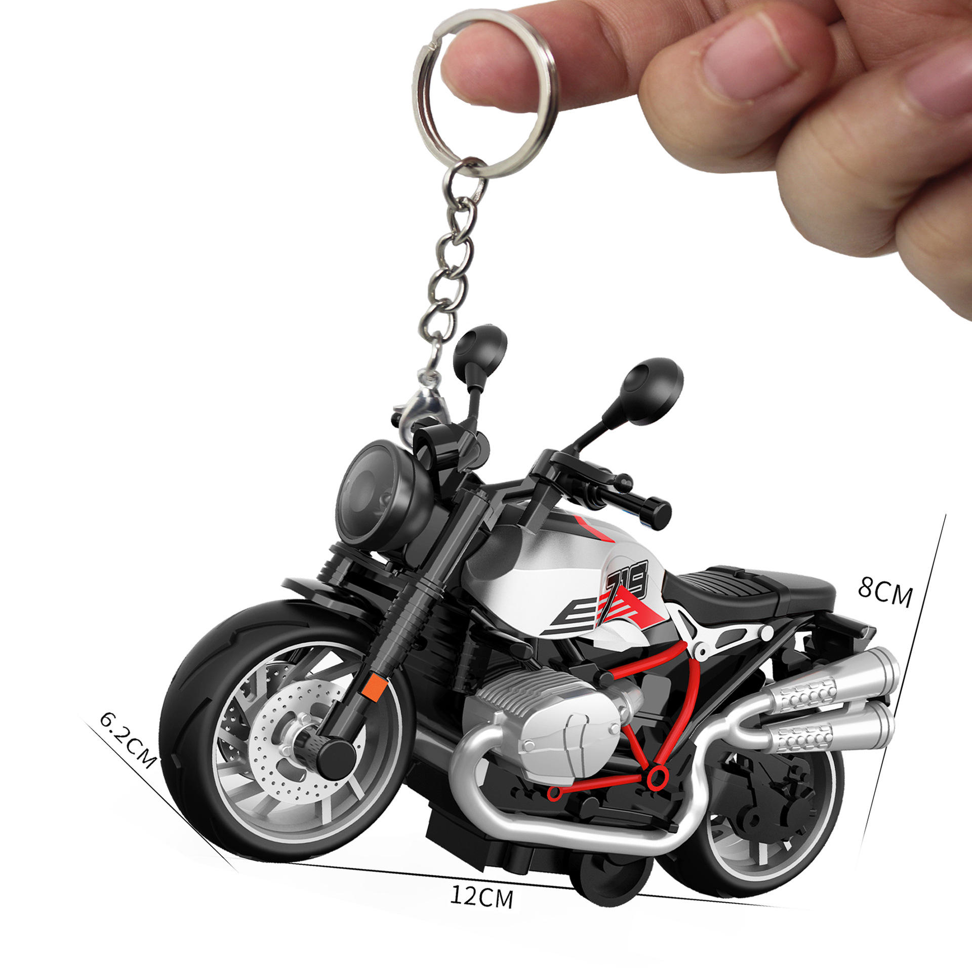 -3 motos de retour en alliage d'argent