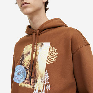 Sweat à capuche épais et vierge en coton mélangé avec logo personnalisé, basiques pour hommes, sweat à capuche imprimé pour hommes - Product Image 3