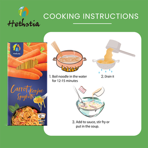 Fideos Konjac secos instantáneos bajos en carbohidratos <span class=keywords><strong>sin</strong></span> <span class=keywords><strong>gluten</strong></span> y <span class=keywords><strong>sin</strong></span> azúcar Sabor a zanahoria <span class=keywords><strong>Sin</strong></span> grasa Empaquetado en una bolsa - Product Image 4