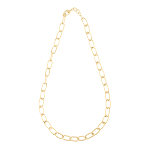Heritage Hammered Link Chain <b>Necklace</b> Textured Oval Gold Tone Chain Bold <b>Statement</b> Jewelry Modern Elegant Style for Women - Product Image 5