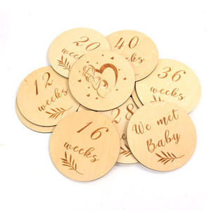 Cartes mensuelles de développement pour bébé en bois / Annonce de grossesse pour bébé et femme enceinte - Product Image 2