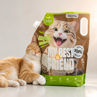 Litière pour chat ultra agglomérante facile à ramasser, vente en gros, 1,5 mm-2 mm, litière pour chat au tofu, échantillon gratuit, 100% tofu pur