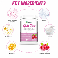 Poudre de beauté Gluta Glow pour un éclat quotidien de la peau, soin hydratant, fabrication OEM ODM, étiquette privée, approvisionnement en gros
