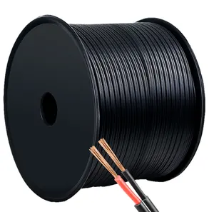 Cable de alimentación redondo de 2x1,5mm Cable de altavoz de alto rendimiento en color negro