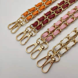 PU Leather Purse Handle Replacement Metal Gold Chain Shoulder Crossbody Bag Chain Straps Bag Accessories