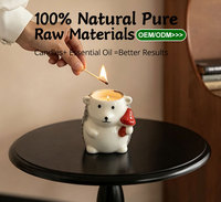 Porte-bougie en céramique hérisson mignon, bougie parfumée en cire de soja pour aromathérapie, décoration d'intérieur, cadeau pour chambre à coucher, salon, relaxation