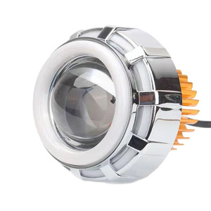 Phare LED pour <span class=keywords><strong>moto</strong></span>, faisceau double, multicolore, double halo, œil d'ange et de démon, projecteur intégré, feu antibrouillard - Product Image 5