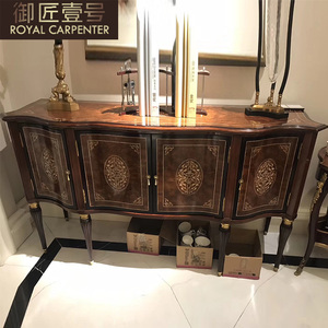 Meuble d'entrée en bois massif sculpté de <span class=keywords><strong>style</strong></span> européen américain, grand buffet pour salon, inspiré de l'Angleterre - Product Image 1