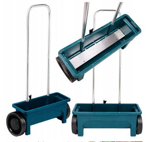 Large Wheel Long Handle 12L <strong>Grass</strong> Lawn Spreader Dry Granular Fertilizer Seed Salt Grit Spreader - Product Image 1