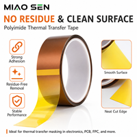 Film de masquage SMT en polyimide résistant aux hautes températures, adhésif silicone simple face, pour circuits imprimés, doré
