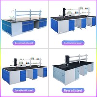 Ventes directes usine KD Chine Modèle 0002 Postes de travail de laboratoire en acier, hotte à fumées chimiques, stratifié résistant aux produits physico-chimiques, central