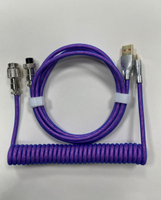 Paracord – clavier mécanique de jeu personnalisé à Double manche, câble USB C enroulé de Type C avec GX12 aviateur
