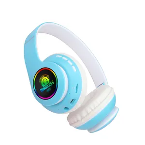 سماعة رأس ملونة Macaroon 66BT عبر سماعة رأس لاسلكية سماعة أذن بدون استخدام اليدين للهاتف والموسيقى والألعاب الرياضية