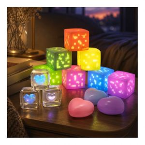 High Quality <b>LED</b> Cube Heart Squeeze Toy Flashing Squishy <b>Ball</b> Stress Relief Fidget Sensory Gift Wholesale Stock - Product Image 1