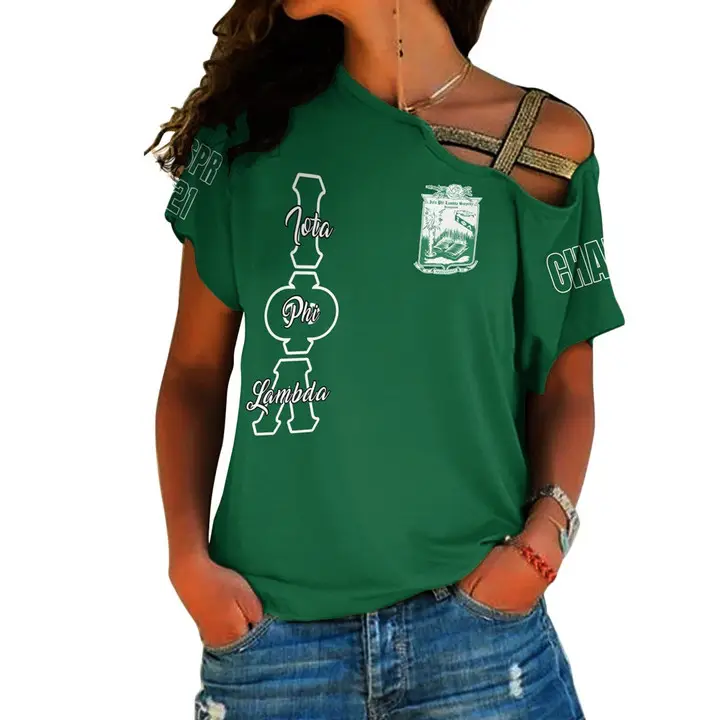 Fashion Iota Phi Lambda Sorority Custom T-shirt For Girls Wholesale Price Off Shoulder Oversized Women's T-shirts Plain T Shirts