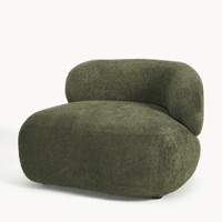 Fauteuil d'appoint surdimensionné en bouclette - Fauteuil lounge en tissu Teddy vert forêt pour salon