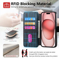 Nouvelle conception Étui en cuir magnétique 2-en-1 pour iPhone 17 Pro Max 17e 16e 15 14 13 Pro avec protection RFID, Housse portefeuille à rabat pour téléphone portable