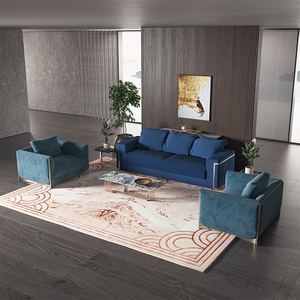Luxury 3 Seater <b>for</b> Living Room Set Furniture Modern Luxury Italian Blue Velvet Set Furniture RC-SF-03-CLIFTON Italian Set - Product Image 2
