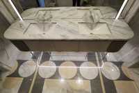 Dalle de marbre naturel Moka Gold Moca Beige Limestone Gold Mocha, coupée sur mesure pour projets