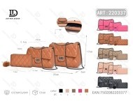Set di borsa a tracolla e portafoglio da donna in tre pezzi in microfibra, pelle sintetica, guscio morbido, tasche multiple, uso quotidiano, tutte le stagioni - Product Image 1