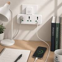 Multiprise universelle 3 voies avec logo personnalisé, résistante au feu IP20, câble de 0,5 m, charge rapide PD, vente en gros