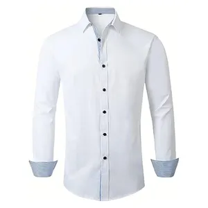 wholesale dress formal corporate pour hommes clothes welding blank button up men's white long sleeve shirt