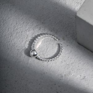 Dylam Metallic Style Luxury Wedding <b>Ring</b> Beaded S925 Silver Rhodium Plated <b>Adjustable</b> <b>Ring</b> Minimalist Design Jewelry - Product Image 6