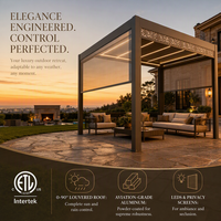 Pergola motorisée imperméable pour l'extérieur avec bande lumineuse LED pour la terrasse de villa privée