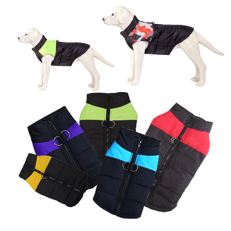 Jacket Thickin Ski Vest Zipper Cloth For Small Large Dogs Alaskan Shepherd S-7XL Pet Dogs Clothes Inverno Waterproof Dog Coat