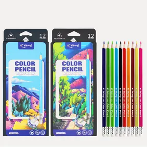 YALONG 2023 Hot-sale Erasable Triangle Rod Colored Pencils 12 Pcs Pack Color Pencils Set For Kids